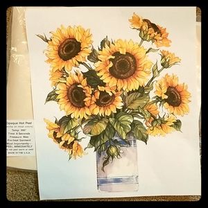 New Sunflower in a Pot Heat Transfer Pillows +